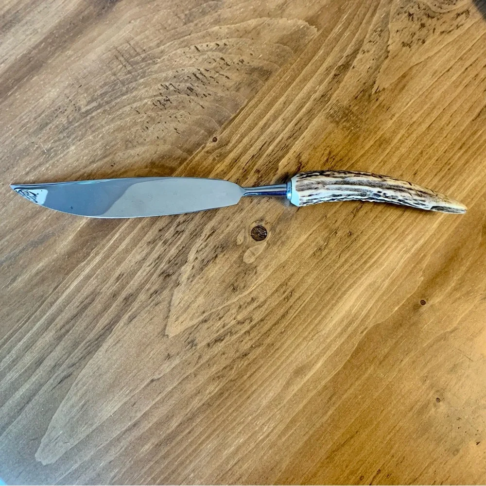 Anton Wingen Jr. Solingen Germany Carving Knife Stag Antler Handle